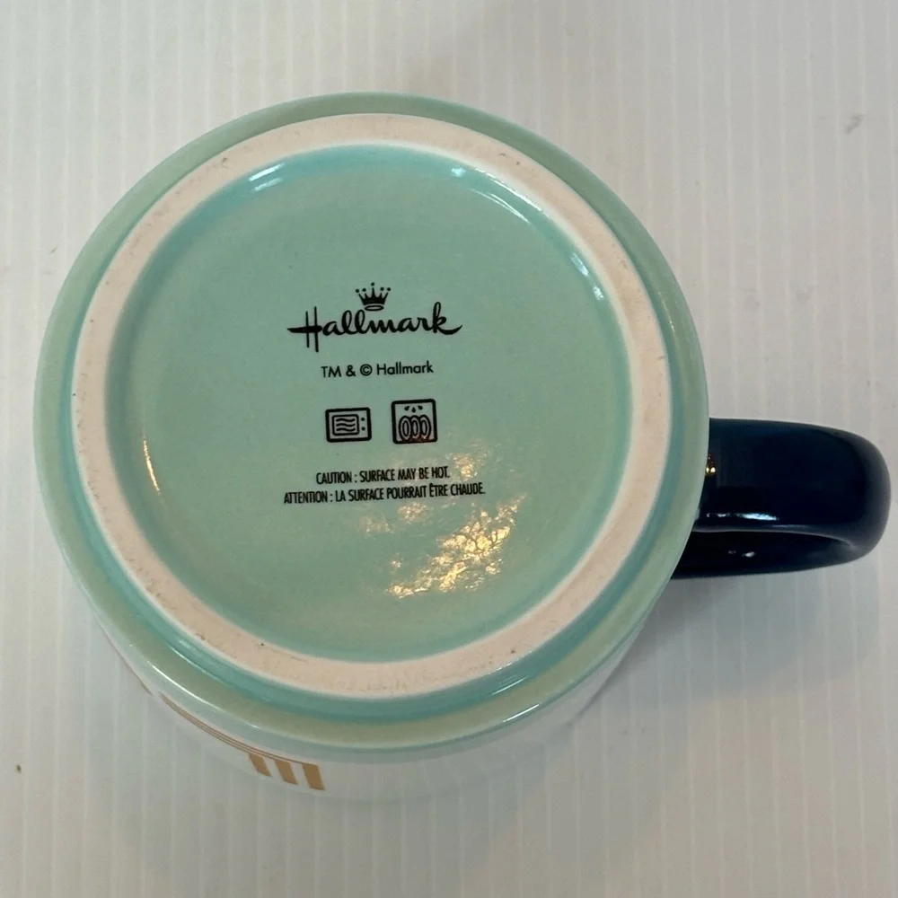 Hallmark “LOVE you more” Coffee Mug Cup 14 oz White, Gold, Teal, Black Handle - Picture 6 of 9